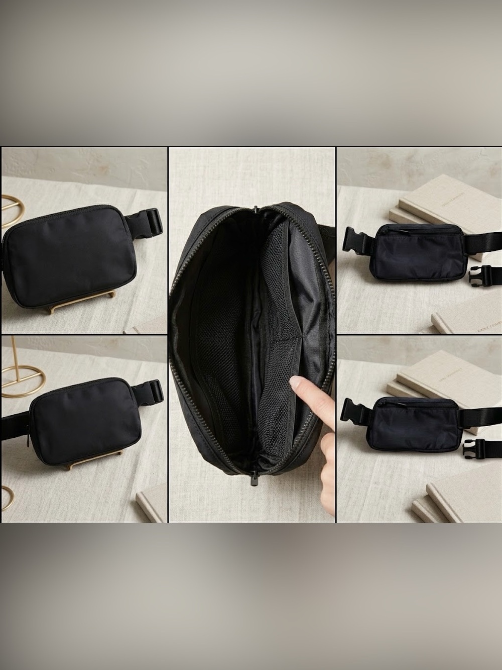 Black Crossbody Waist Bag – Compact Everyday Carry